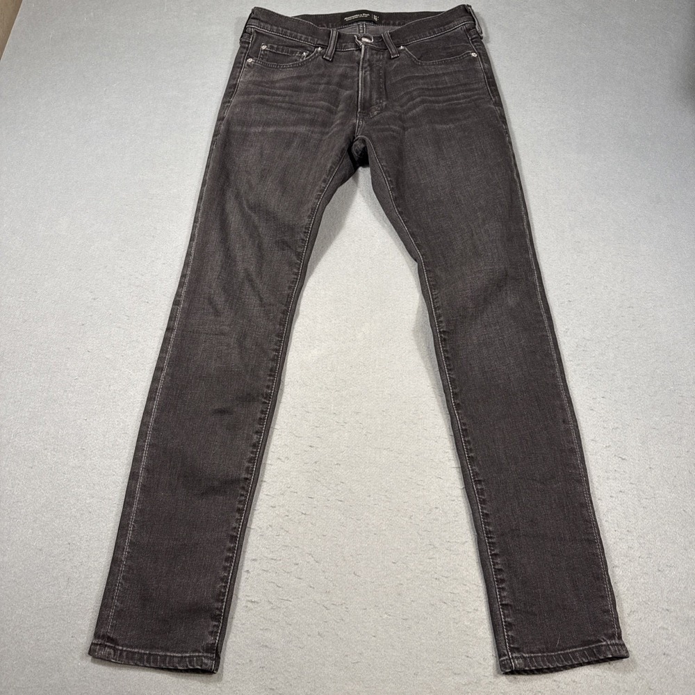 JEANS SUPER SKINNY Abercrombie & Fitch MENS 31X32 Black  Stretch